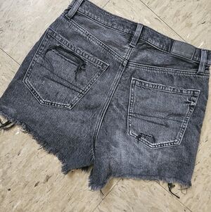 Washed Black Cutoff Denim Shorts